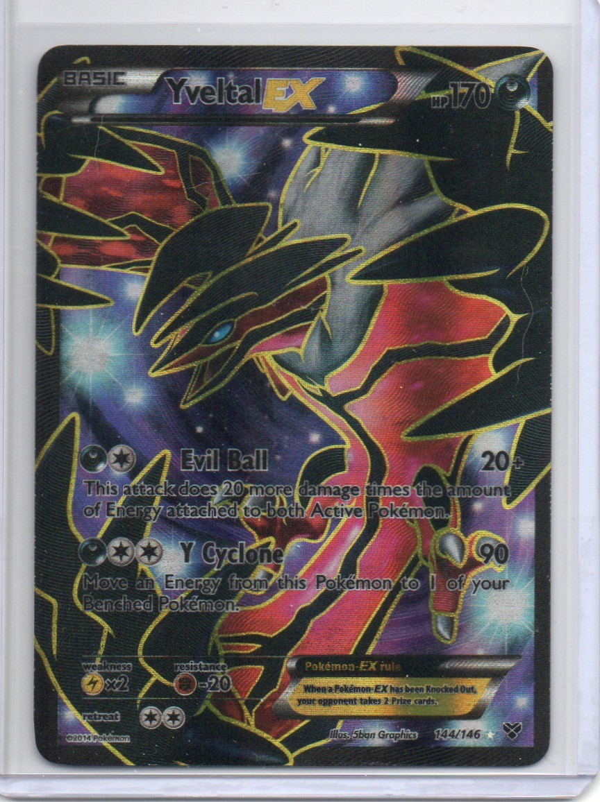 Pokemon XY Base Set Yveltal EX (144 Full Art) #144/146 Ultra Rare,Holo