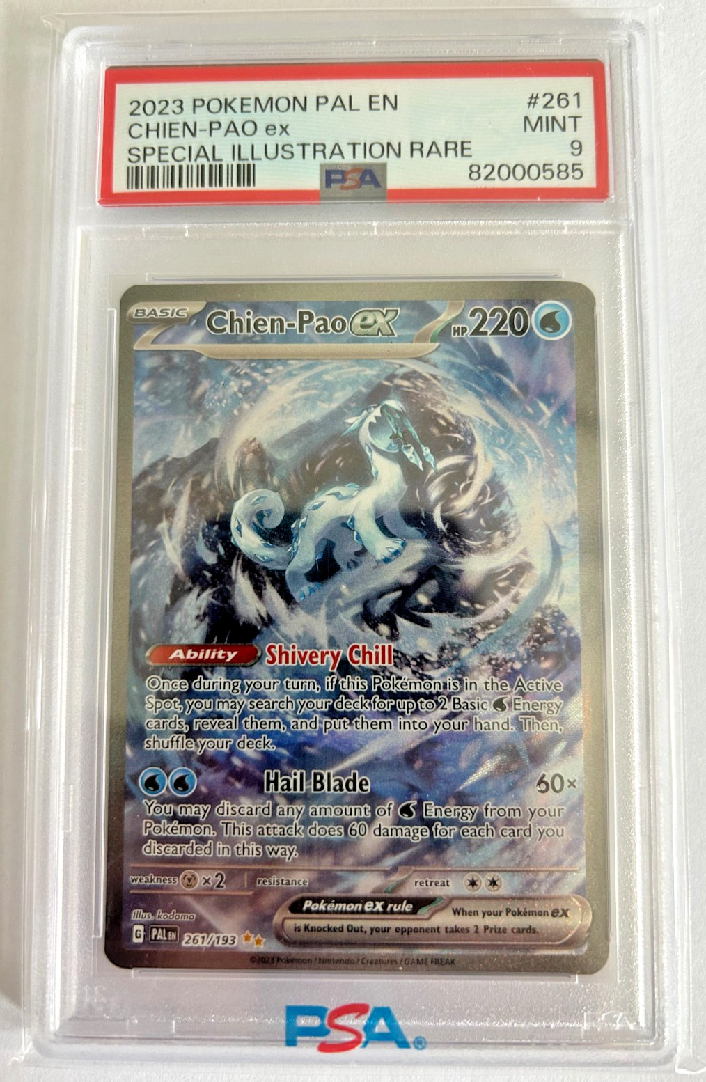 2023 Pokémon PAL EN Chien-Pao ex Special Illustration Rare #261 PSA 9 MINT