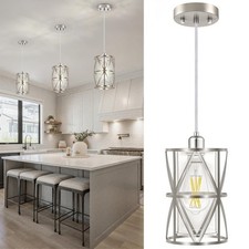 Pendant Lights Kitchen Island with Clear Glass, Brushed Nickel Pendant Lights...