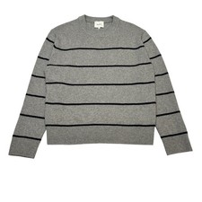 Reformation Mateo Recycled Cashmere Striped Sweater Grey Unisex S Minimalist