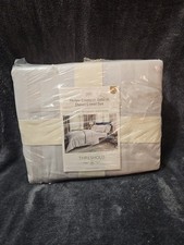 King Duvet 3 Pc Cover Set 300 Thread Ct Stripe Damash Sateen - Threshold- Grey