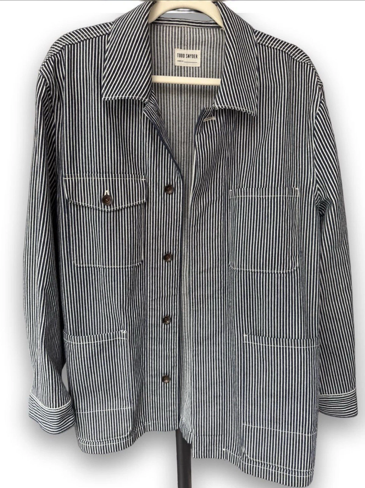 Todd Snyder Railroad Hickory Stripe Carpenter Jacket Sz M-Chore Coat $398-EUC - product detail image 7