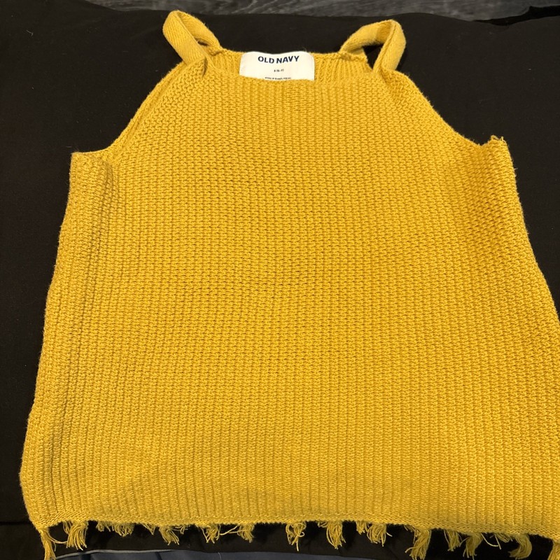 Old Navy Small 6/7 ￼ Yellow Mustard Crocheted Top Girls Toddlers