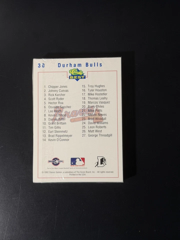 1992 Classic Best Durham Bulls Team Set, Factory Sealed, Chipper Jones (HOF) - Image 2 of 2
