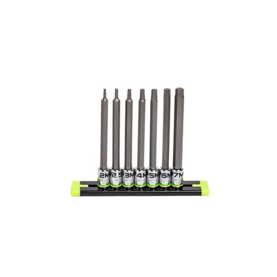 GRIPEDGE HEX Bit Socket Set |7-PC - 1/4'' Drive Long Metric RPT Hex Driver Se...