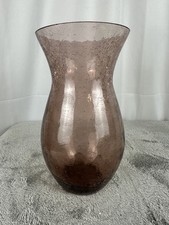 Beautiful Crackle Glass Vase 7.25 Inches High