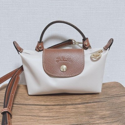 Longchamp Le Pliage Pouch Shoulder Bag French luxury fashion mini Purse in Beige