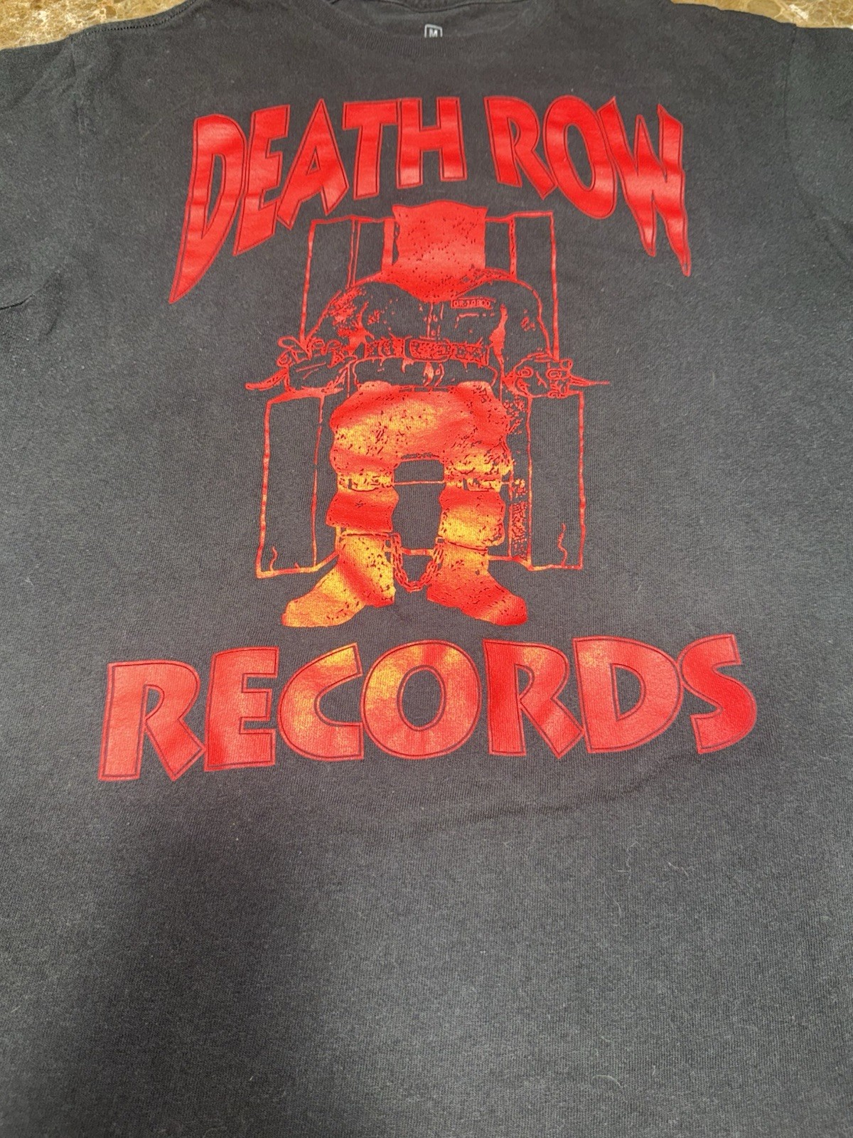 FILA T shirt uomo Death Row Records taglia media nera manica corta girocollo rap hip hop