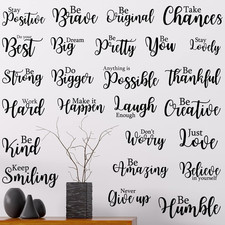 25 Pcs Inspirational Wall Decal Motivational Quote Peel and Stick Vinyl Wall Quo