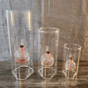 Lot De 4 Lampes à Pétrole Wolfard – Verre Transparent, Fabrication Américaine