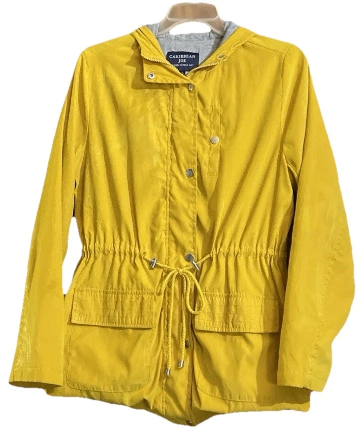 Caribbean Joe Jacket Rain Sailing Fishing Morton’s Fisherman Y2K Yellow Boat Fog
