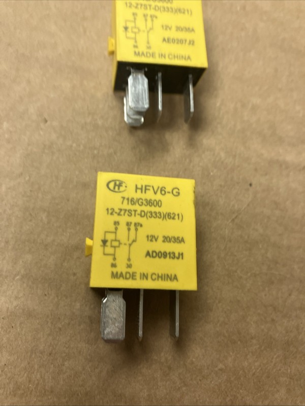 2Pcs HONGFA HFV6-G 12-Z7ST-D 12VDC Power Relay 5Pins 20/35a NEW