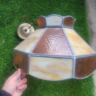BEAUTIFUL~Tiffany-Style Stained Glass Hanging Lamp
