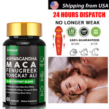 Black Maca Root Ashwagandha, Fenugreek Panax Ginseng Male Enhancing 60 Capsules