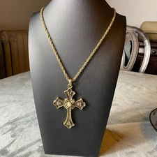 Vintage Jewelry Christian Religious Sarah Coventry 1975 LE Peace Cross Necklace