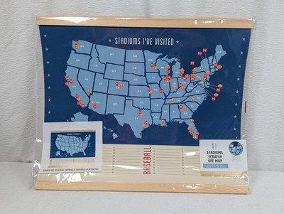 NFL & MLB Stadiums & Ballparks I ve Visited - Scratch-off Map Wall Chart