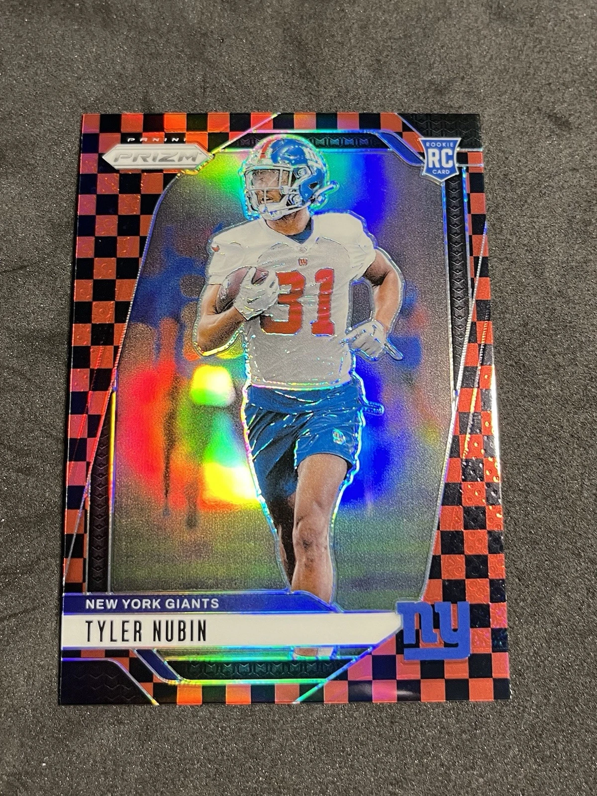 2024 Prizm Tyler Nubin Red And Black Checkerboard Rookie Case Hit NY Giants