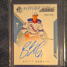 Upper Deck 2018-19 SP Authentic Brett Howden Future Watch Auto RC #294 /999