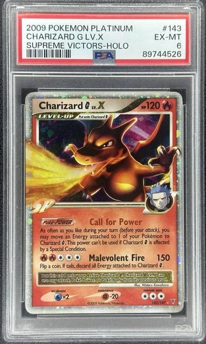 2009 Pokemon Charizard G Lv.X Supreme Victors Holo Ultra Rare #143/147 (PSA 6)