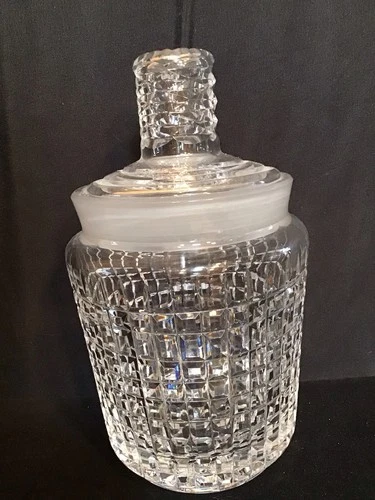 Rare Vintage Waterford Cut Crystal Lidded Jar/ Biscuit Barrel