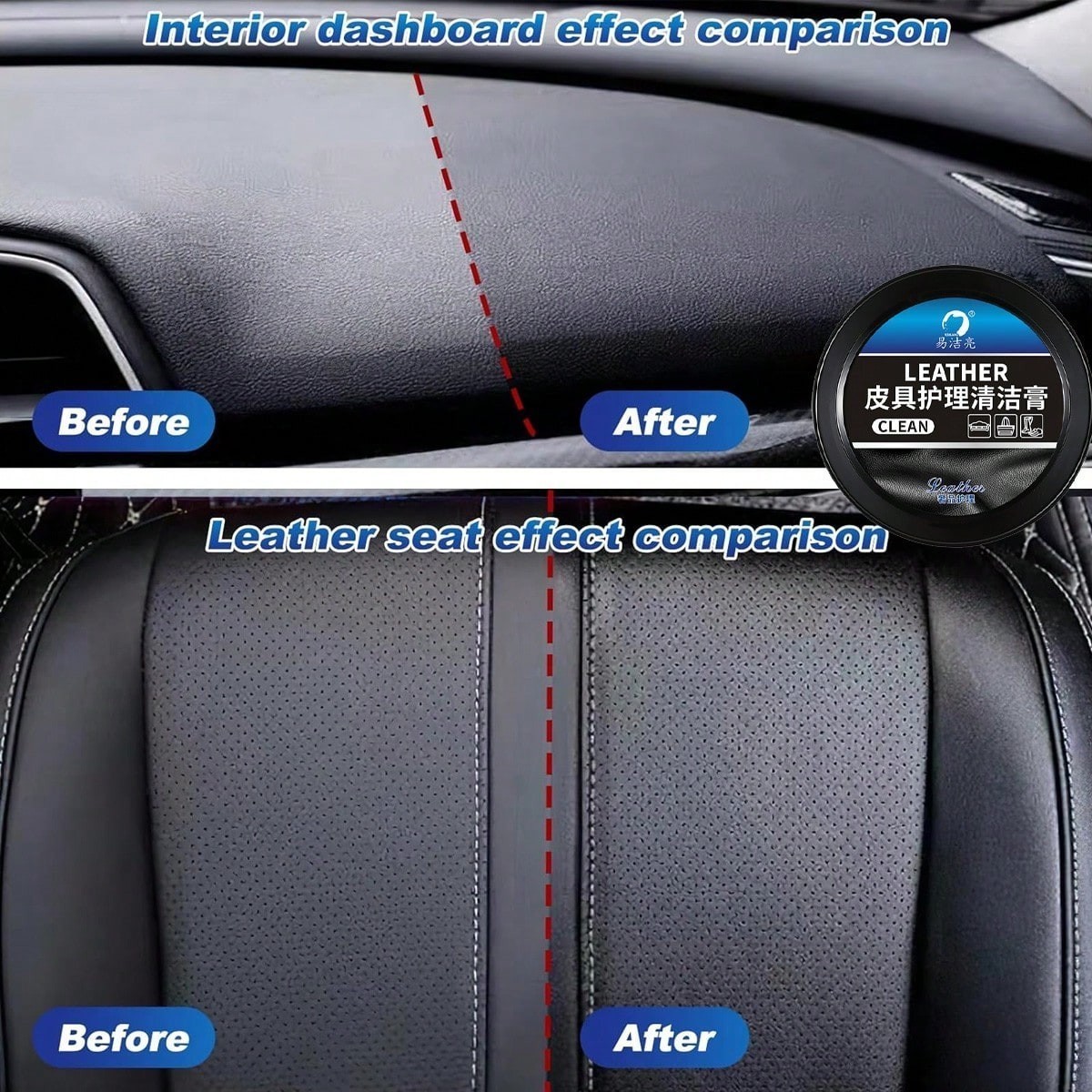 1pc Leader Cleaning and Care Cream & Cleaning Paste for Leather Care