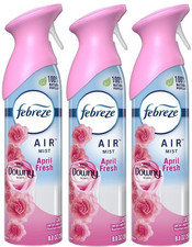 3 Febreze Air Mist DOWNY APRIL FRESH Odor Fighting Air Freshener Room Spray Mist