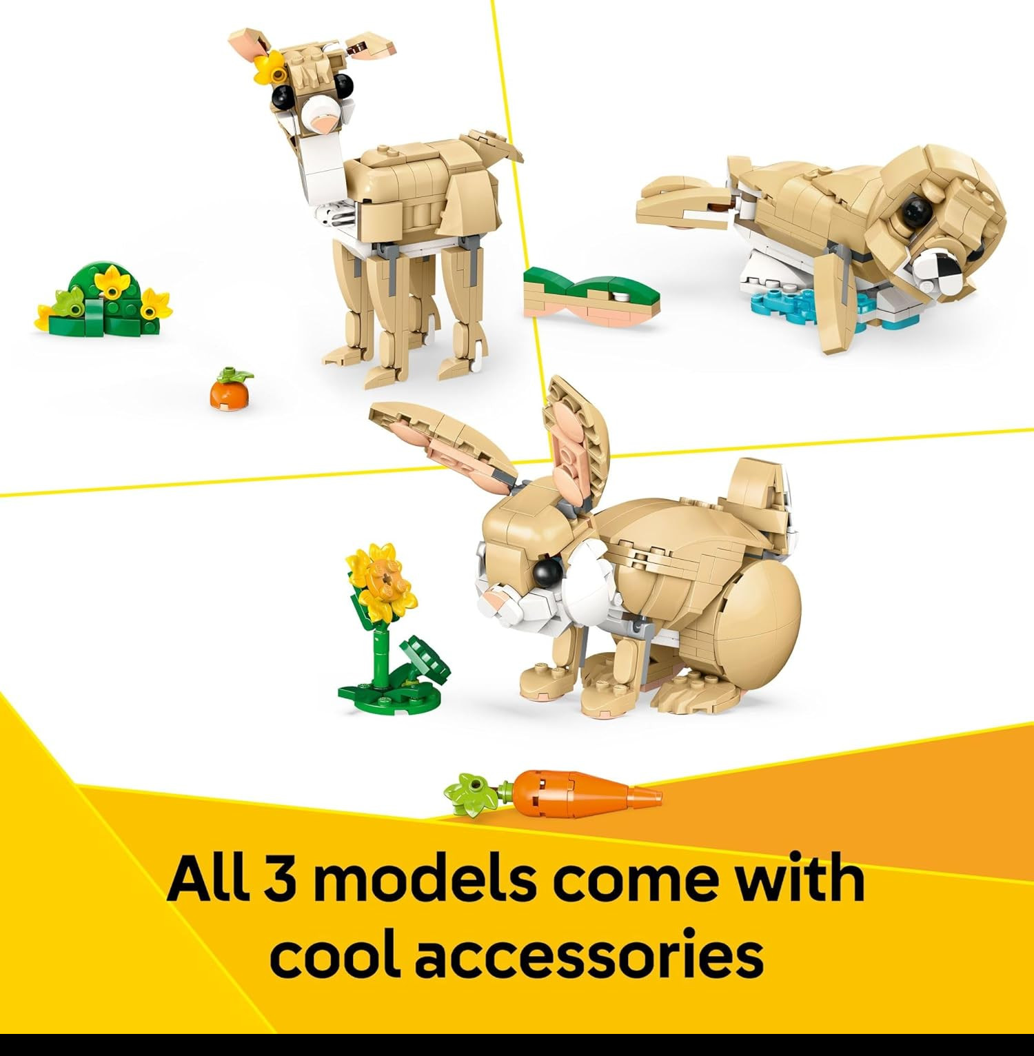 LEGO 6527848 Creator 3 in 1 Cute Bunny Building Toy with 3 Build Options, Bunny,