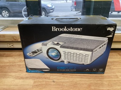 New Brookstone Cineplay 2 All-In-One Home Theater 2-1 Projector & Screen Kit
