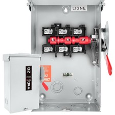 2026 Upgrade 60 Amp Disconnect Switch,3 Pole Safety Switch,Non-Fusible,NEMA 3R