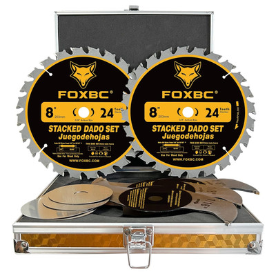 8'' Carbide Stacking Dado Blade Set for Sawstop, Jet, Dewalt, Bosch Saw - 14 Piec