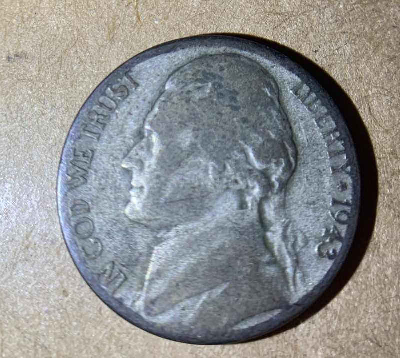 1943 S Jefferson War Nickel T183