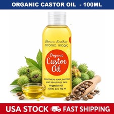 100 Cold Pressed Castor Oil for Hair Growth  Scalp Care  Hexane-Free - 3.4oz