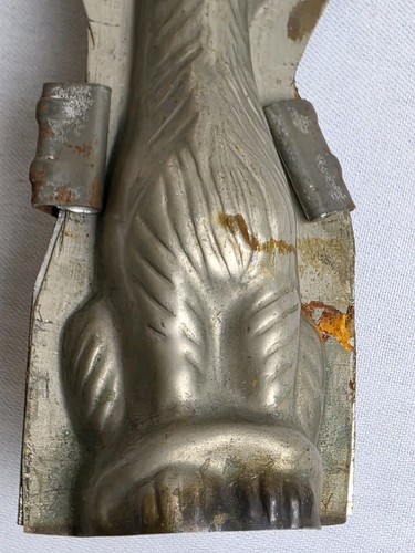 3 antique Chocolate Molds With Clips Father Christmas Laughing Cat Toy Soldier - Picture 4 of 12