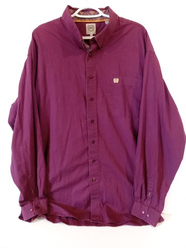 Cinch Hemd Herren 2XL Lila Langarm Button Down Flip Cuff Ranchwear Western - Bild 1 von 9