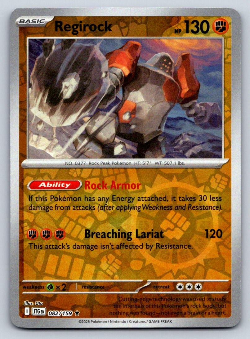 Regirock Reverse Holofoil [JTG - 082/159]