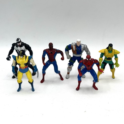 Vintage ToyBiz Marvel Heavy Metal Heroes Diecast Figure Lot Spider-Man Wolverine