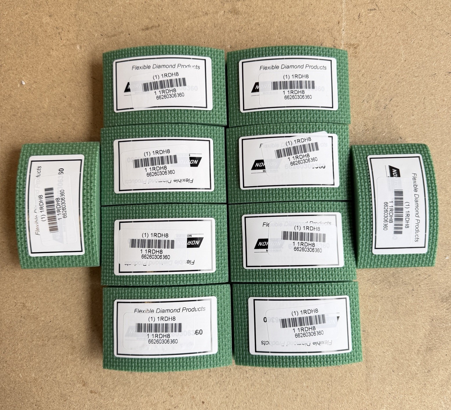 Lot Of-10 Norton Diamond Hand Pad 2-1/8 x 3-1/2” Green 60 Grit HP60 ( 1RDH8 )