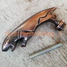 VINTAGE ANTIQUE STYLE COPPER FINISH BLACK JAGUAR HANDLE WOOD WALKING STICK CANE