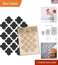 Painting Stencil for Crafts A3 5.9  x 8.3  , Moroccan Geometric Clover Pattern...
