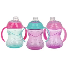 Nuby Clik-It Grip N Sip Soft Spout No-Spill Training Sippy Cup with Handles -