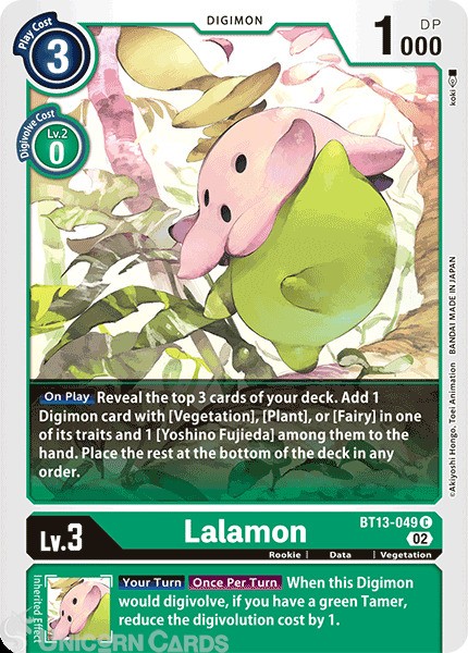 BT13-049 Lalamon :: Common Digimon Card :: BT-13: Versus Royal Knights ::