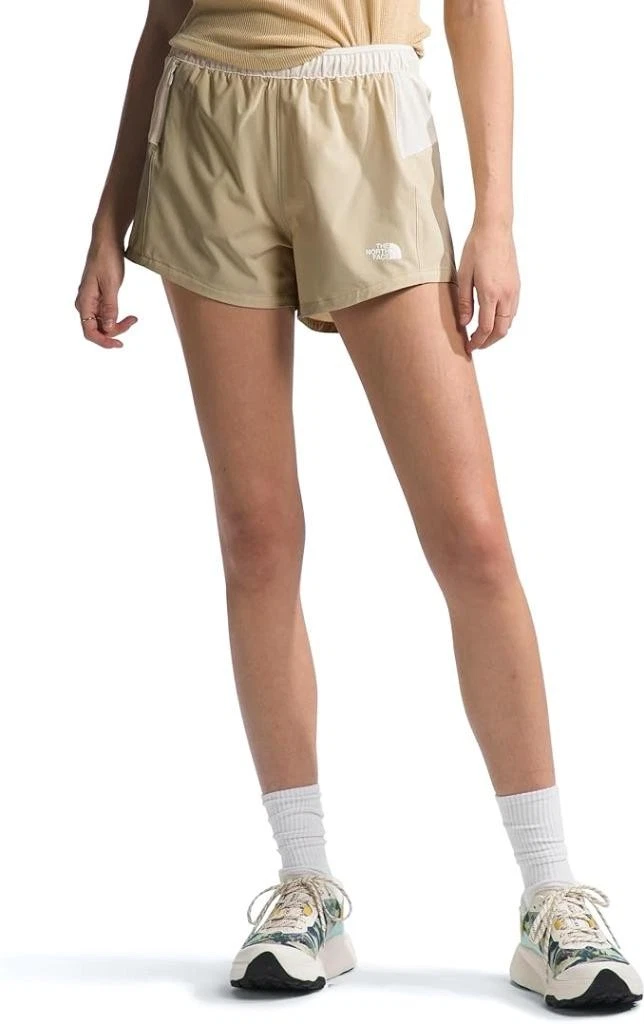 NORTH FACE Tan Sz XXL Elastic Waist WANDER Athletic Shorts Zipped Pocket NEW NWT