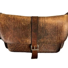 PORTER GROUND 70th Anniversary Leather Messenger Bag Vintage Dark Brown Japan