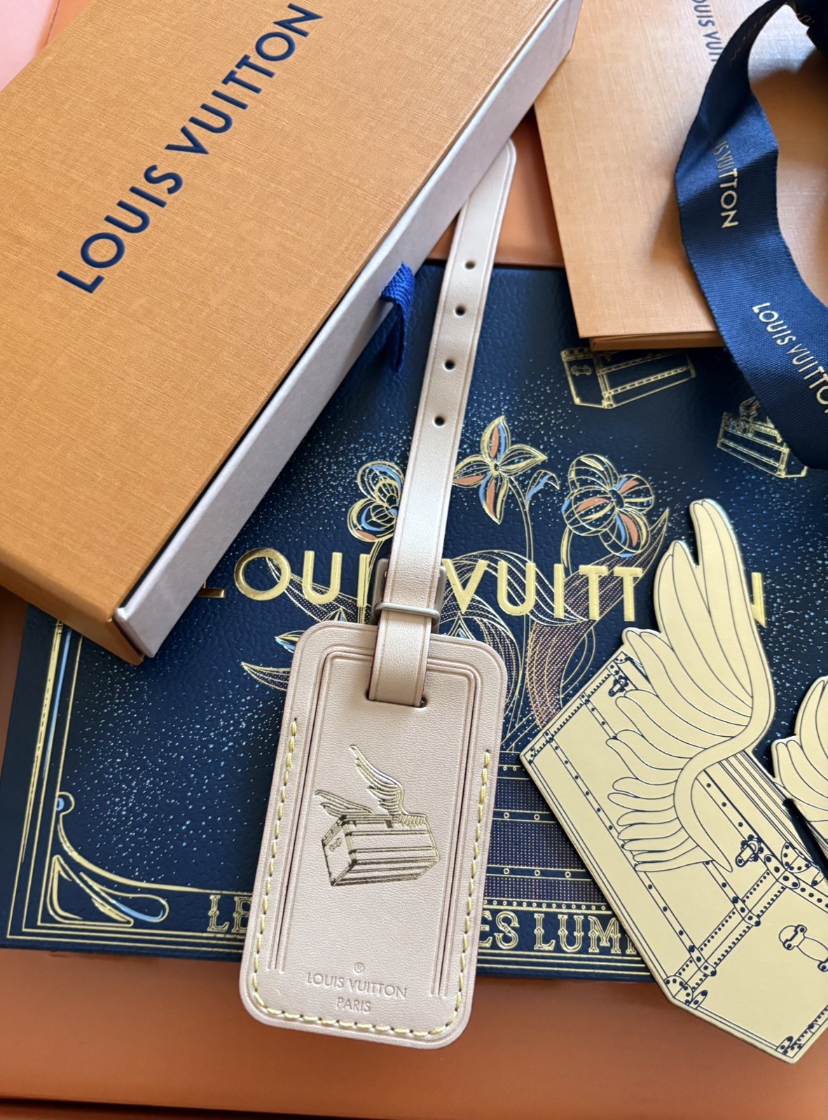 Louis Vuitton Vachetta Leather Name Tag  Limited edt stamp. Xmas 2025 Rare! image 4