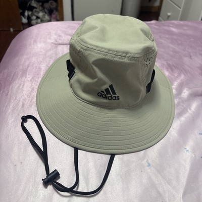 Adidas Mens Feather Gray Black Victory III Aeroready UPF 50 Bucket Hat M NWT