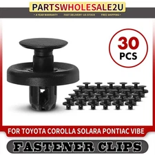 30Pcs 7mm Nylon Front Fender Bumper Retainers Clips Push-Type for Toyota Pontiac