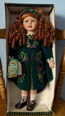 Vintage Irish Heritage Puppe Éire Green Dancer Porzellan 50 cm Allcraft verpackt