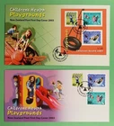 DR WHO 2003 NEW ZEALAND 2 FDC HEALTH STAMP PLAYGROUND SEMI POST R79446