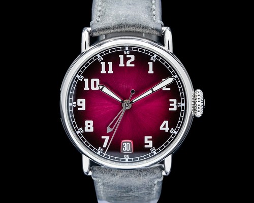 H. Moser and Cie. 8809-1200 Heritage Dual Time SS Burgundy Fume Dial 2024