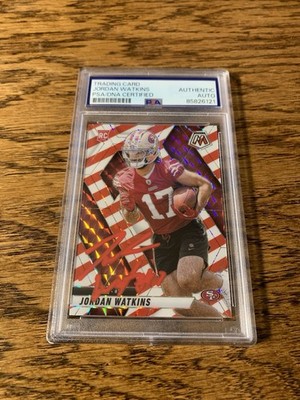 Jordan Watkins Signed 2025 NFL Mosaic PSA/dna Slab Sf 49ers Rc